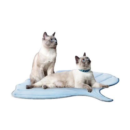 Pet Cooling Mat Leaf Shape Washable Non-Slip Summer Pet Mat Durable Cotton Lightweight Pet Supplies