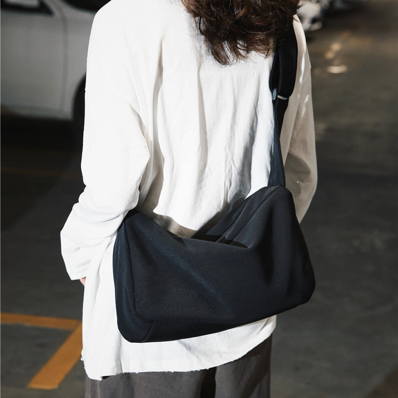 2023 New Japanese and Korean Style Simple Solid Color Shoulder Crossbody Bag Waterproof Oxford Cloth Lightweight Women's Bag Couple's Bag