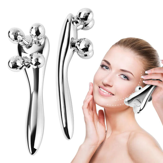 4D Face Lifting Roller Massager 360° Rotating for Skin Firming and Wrinkle Removal