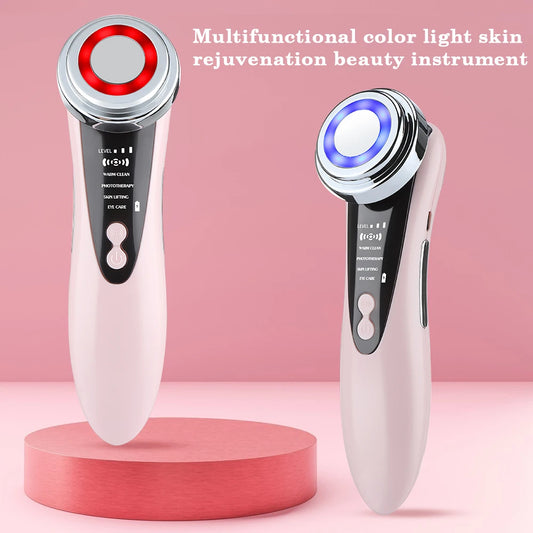 5-in-1 Face Massager – LED Rejuvenation, Lifting, and Anti-Aging Vibration
