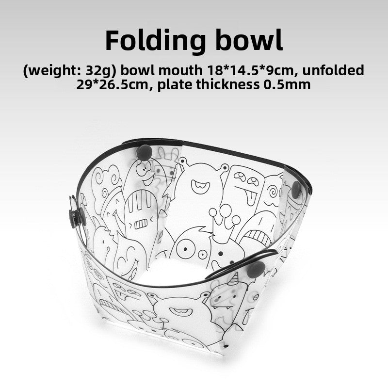 Outdoor ultra-light folding tableware portable bowl