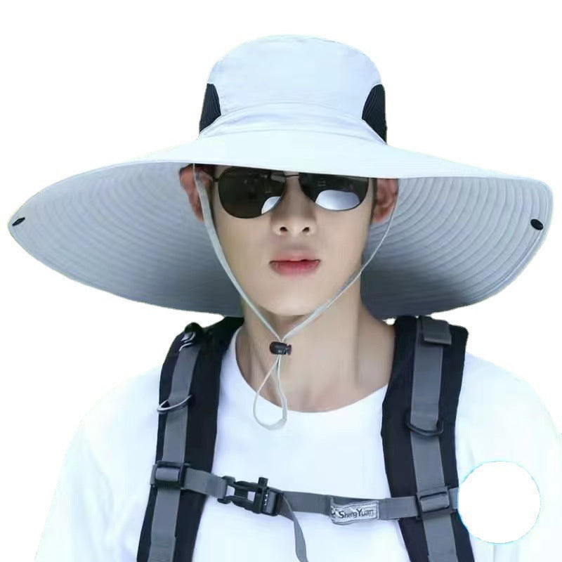 A 15CM wide-brim hat for men's outdoor use