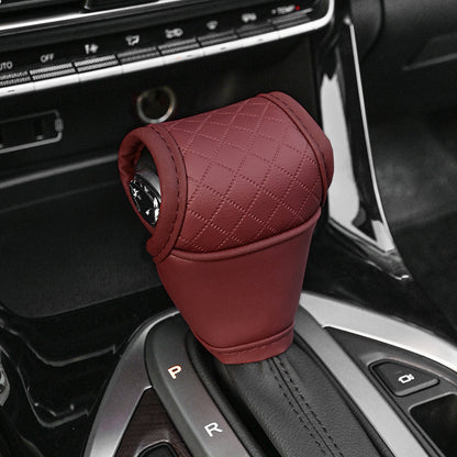 Car Perforated Breathable Cowhide Gear Sleeve