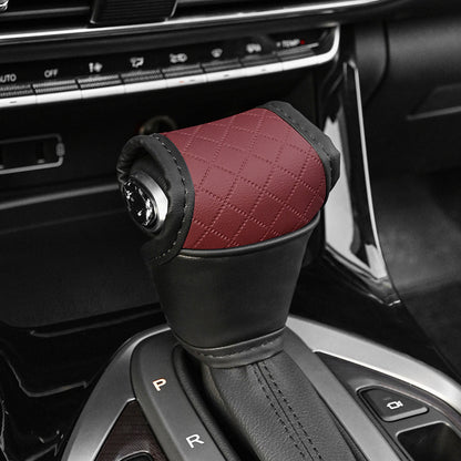 Car Perforated Breathable Cowhide Gear Sleeve