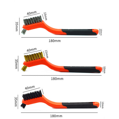 Nine-horse 3pc Double-head set of wire brushes