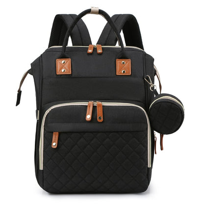 Lightweight Mommy Backpack with Foldable Baby Bed Stroller Compatible Large Capacity Diaper Bag