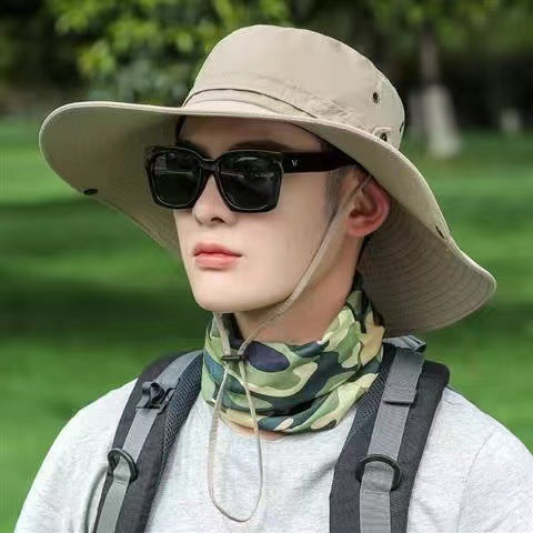 A 15CM wide-brim hat for men's outdoor use