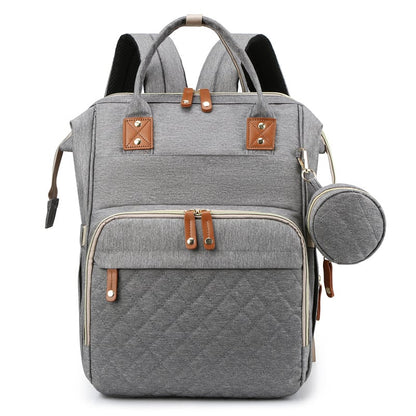 Lightweight Mommy Backpack with Foldable Baby Bed Stroller Compatible Large Capacity Diaper Bag