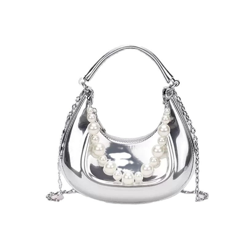 Fashion Silver Crescent Shoulder Bag