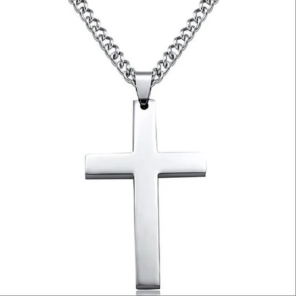 Fashionable Men's Cross Necklace ? Stainless Steel Chain Cross Pendant