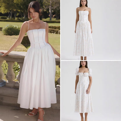 2024 Fairy Elegant Fashion High-end Sense French Sling Gentle Style Dress Slimming Floral Sling Dress