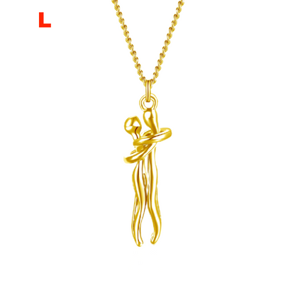 Love Hug Necklace for Couples 18K Gold Unisex Jewelry Simple Clavicle Chain For Valentine's Day Gift