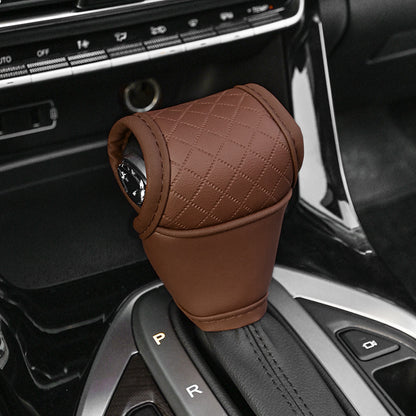 Car Perforated Breathable Cowhide Gear Sleeve