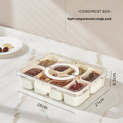 Eight-compartment Storage Box Portable Refrigerator Storage Box