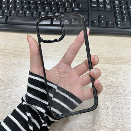 DIY Drop Gel & Cream Glue Transparent Phone Case for iPhone 11 - 16 Pro Max Acrylic Color framed Transparent TPU Shell