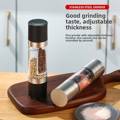 Manual double-headed sea salt pepper grinder