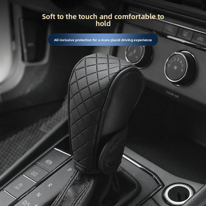 Car Perforated Breathable Cowhide Gear Sleeve
