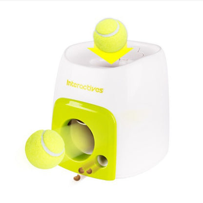 Interactive Tennis Ball Launcher &amp; Treat Dispenser for Dogs