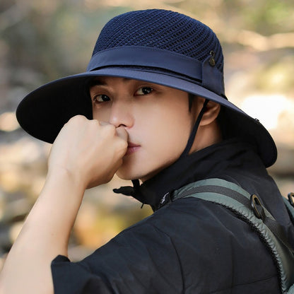 A 15CM wide-brim hat for men's outdoor use