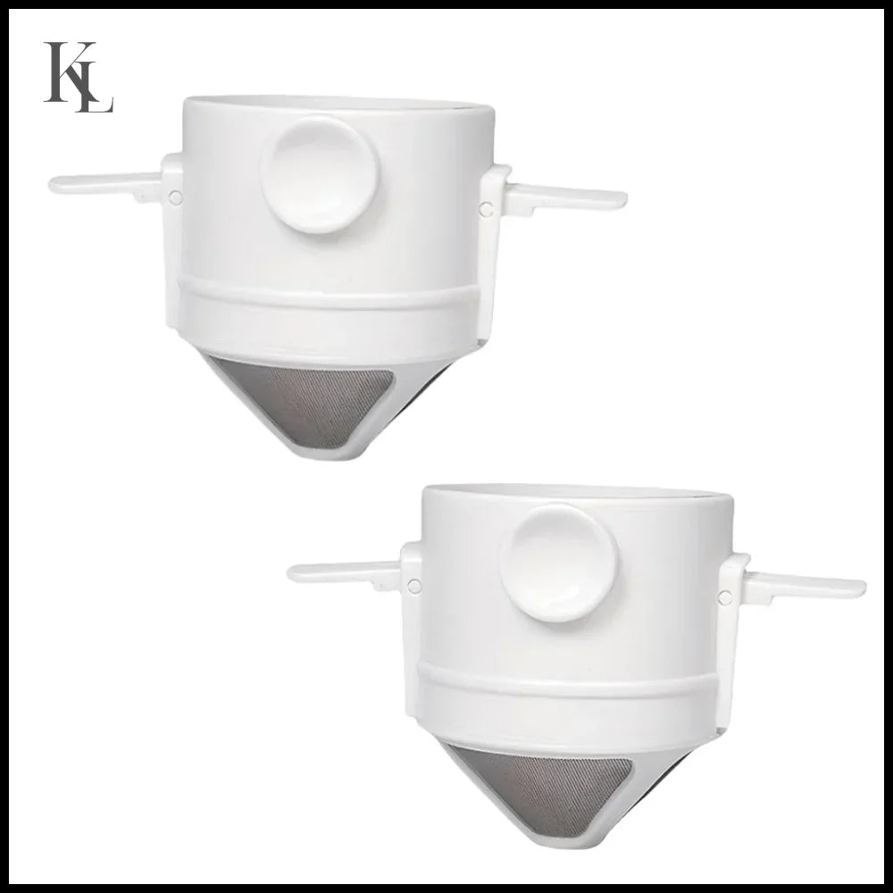 Coffee Maker Portable Set With Stainless Steel Coffee Mug White 2pcs
