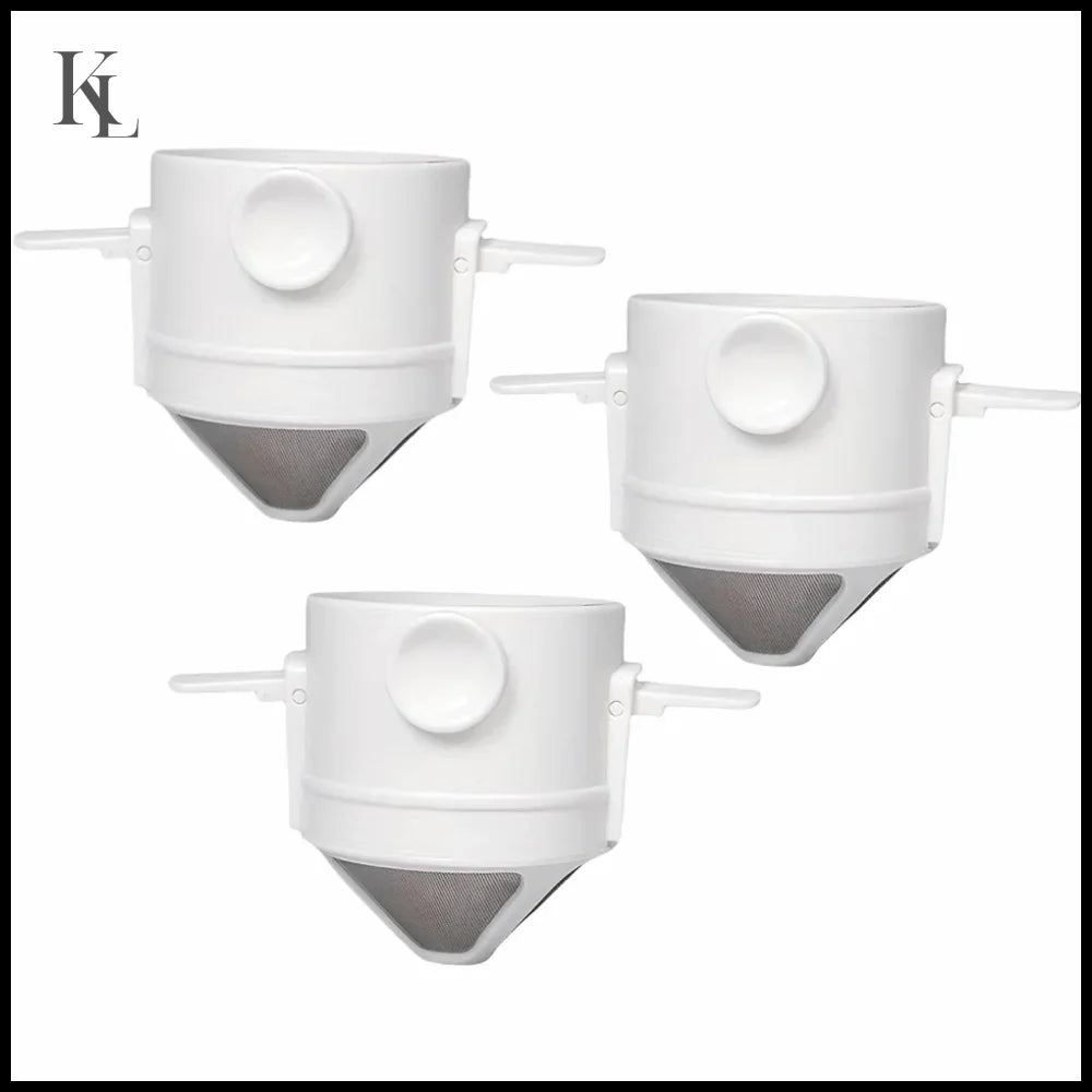 Coffee Maker Portable Set With Stainless Steel Coffee Mug White 3pcs