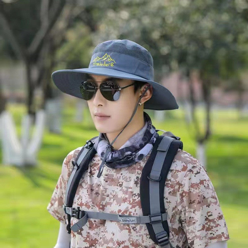 A 15CM wide-brim hat for men's outdoor use