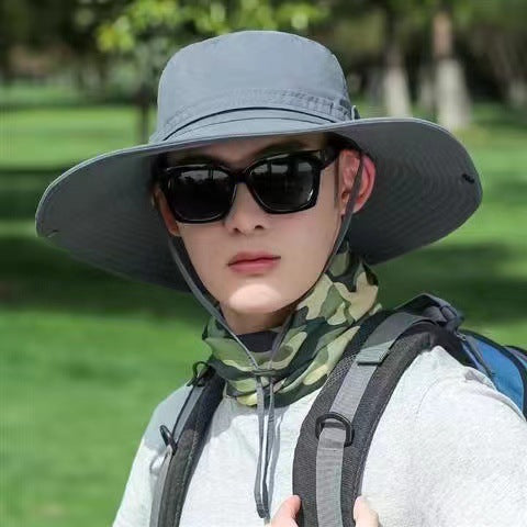 A 15CM wide-brim hat for men's outdoor use
