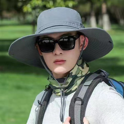 A 15CM wide-brim hat for men's outdoor use