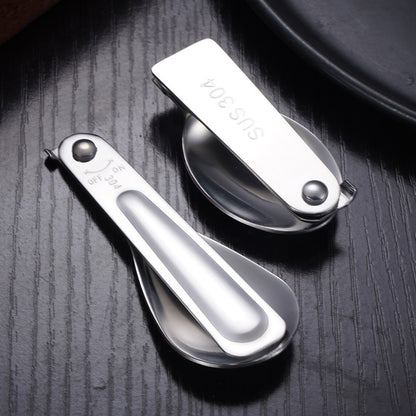Stainless steel folding spoon outdoor picnic spoon