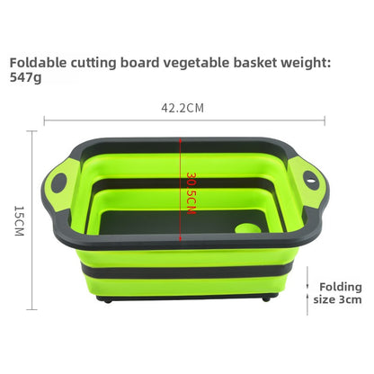 Folding cutting board and fruit basket