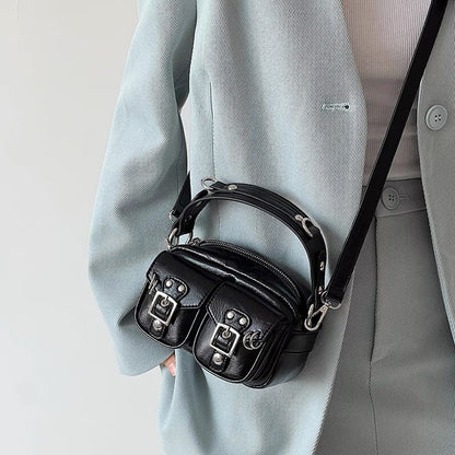 Hot girl motorcycle camera small square bag