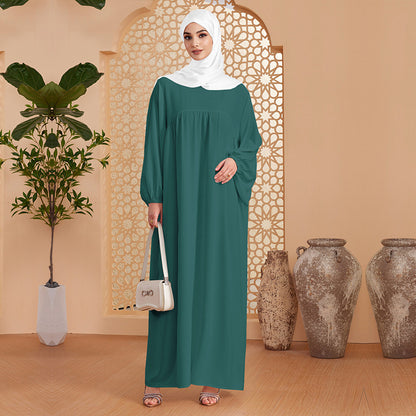 Abaya Robe Women's Long Dress Middle East Turkey Solid Color Simple Loose dress