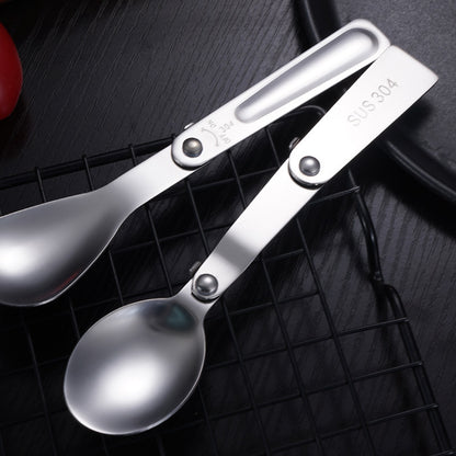 Stainless steel folding spoon outdoor picnic spoon