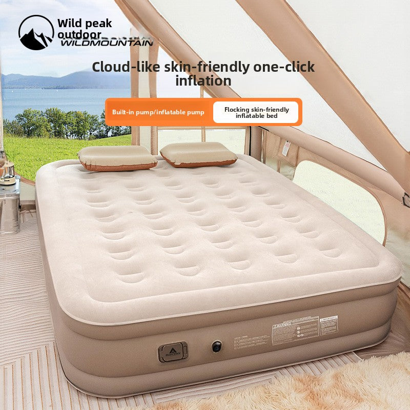 Inflatable mattress for outdoor camping folding bed