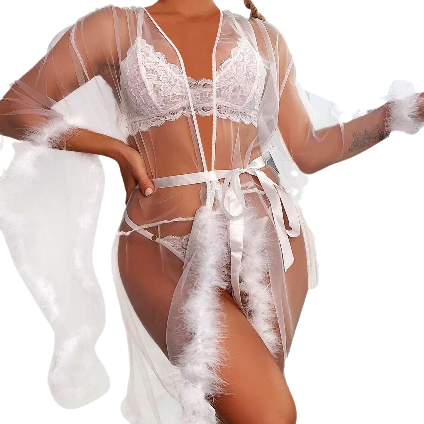 See-through mesh sexy underwear MAO MAO's pajamas
