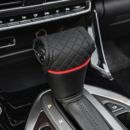 Car Perforated Breathable Cowhide Gear Sleeve