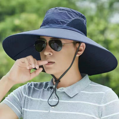 A 15CM wide-brim hat for men's outdoor use