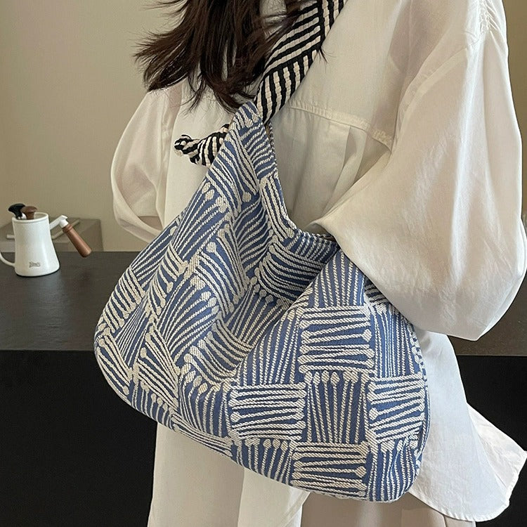 High-end Sense Plaid Canvas Bag