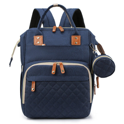 Lightweight Mommy Backpack with Foldable Baby Bed Stroller Compatible Large Capacity Diaper Bag