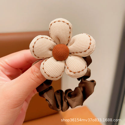 Children's milk coffee-colored flower headband