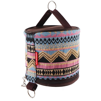 Outdoor camping folding ethnic-style tissue box storage bag