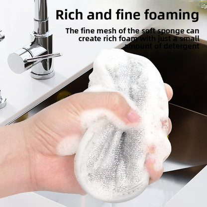 Double-sided silver wire dishwashing sponge