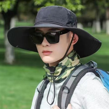 A 15CM wide-brim hat for men's outdoor use