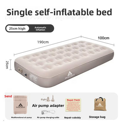 Inflatable mattress for outdoor camping folding bed