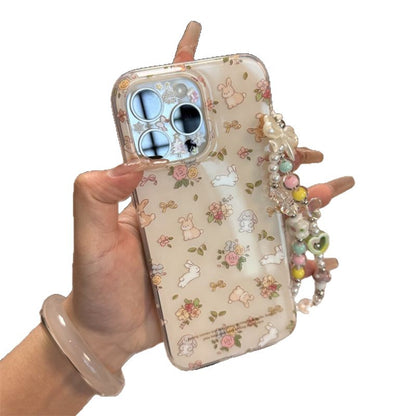 Cute Jungle Running White Rabbit Silicone Phone Case