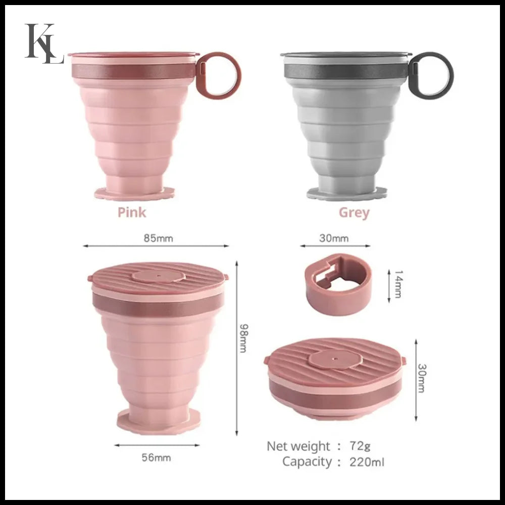 Folding Portable Coffee Cup Outdoor with Lid