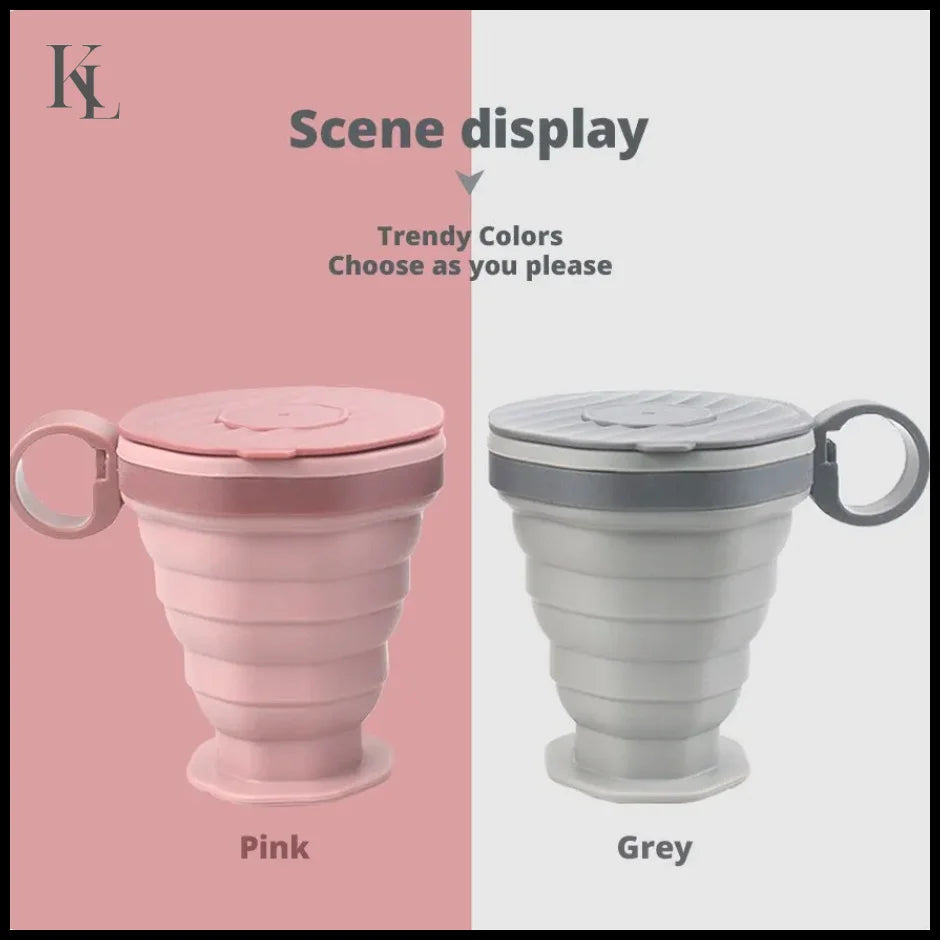 Folding Portable Coffee Cup Outdoor with Lid