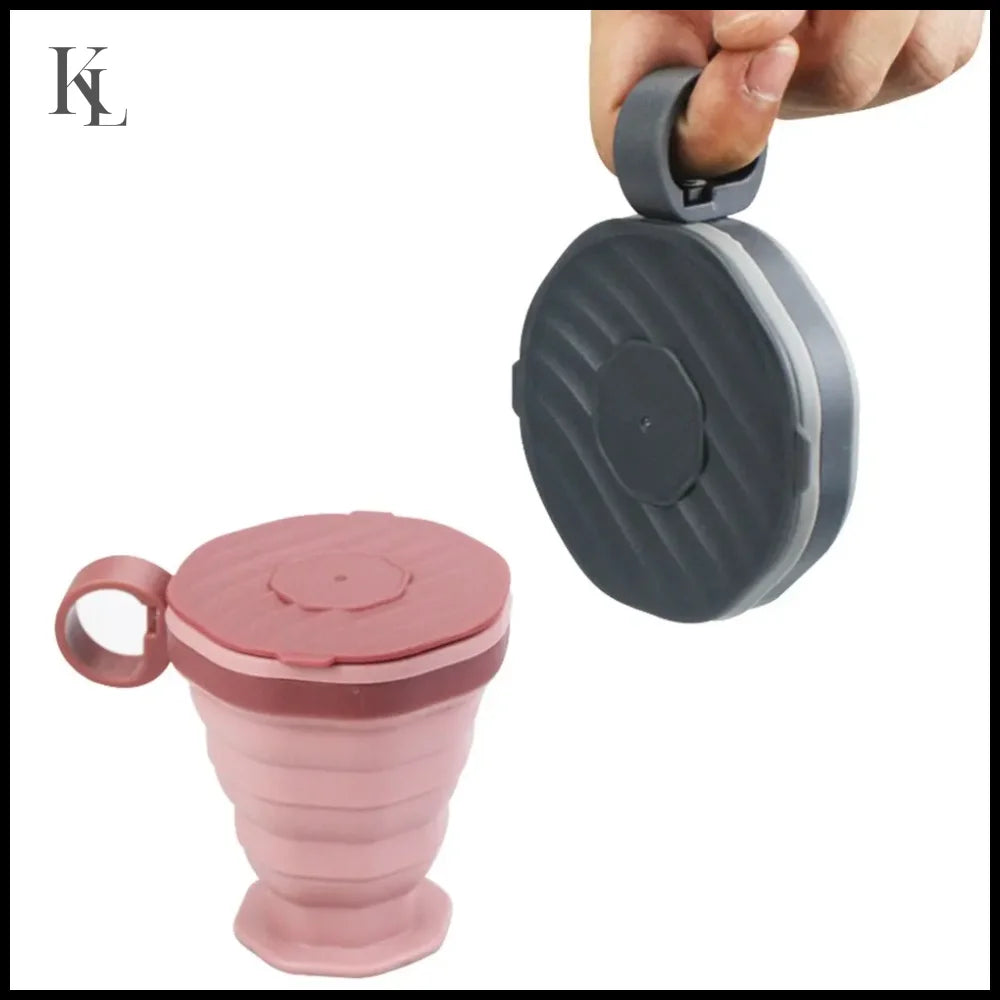 Folding Portable Coffee Cup Outdoor with Lid