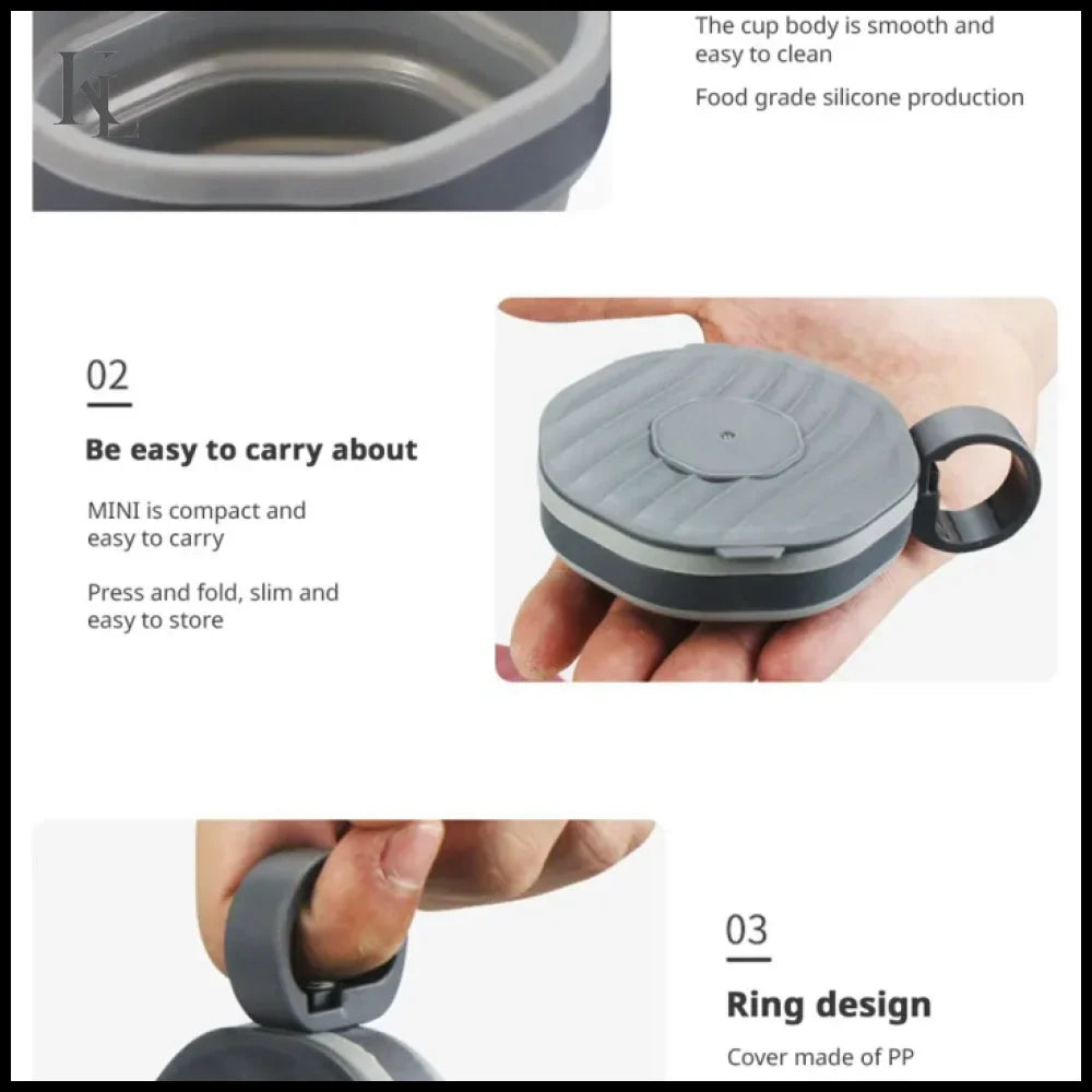 Folding Portable Coffee Cup Outdoor with Lid