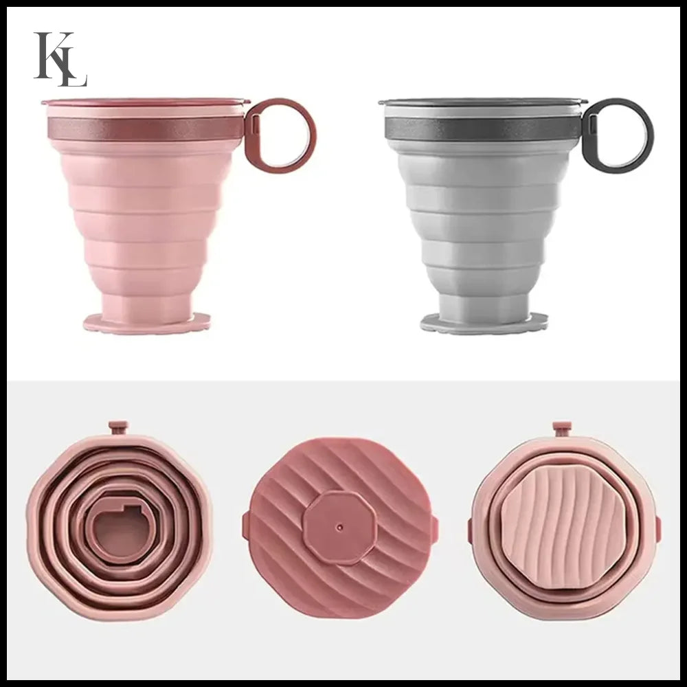 Folding Portable Coffee Cup Outdoor with Lid